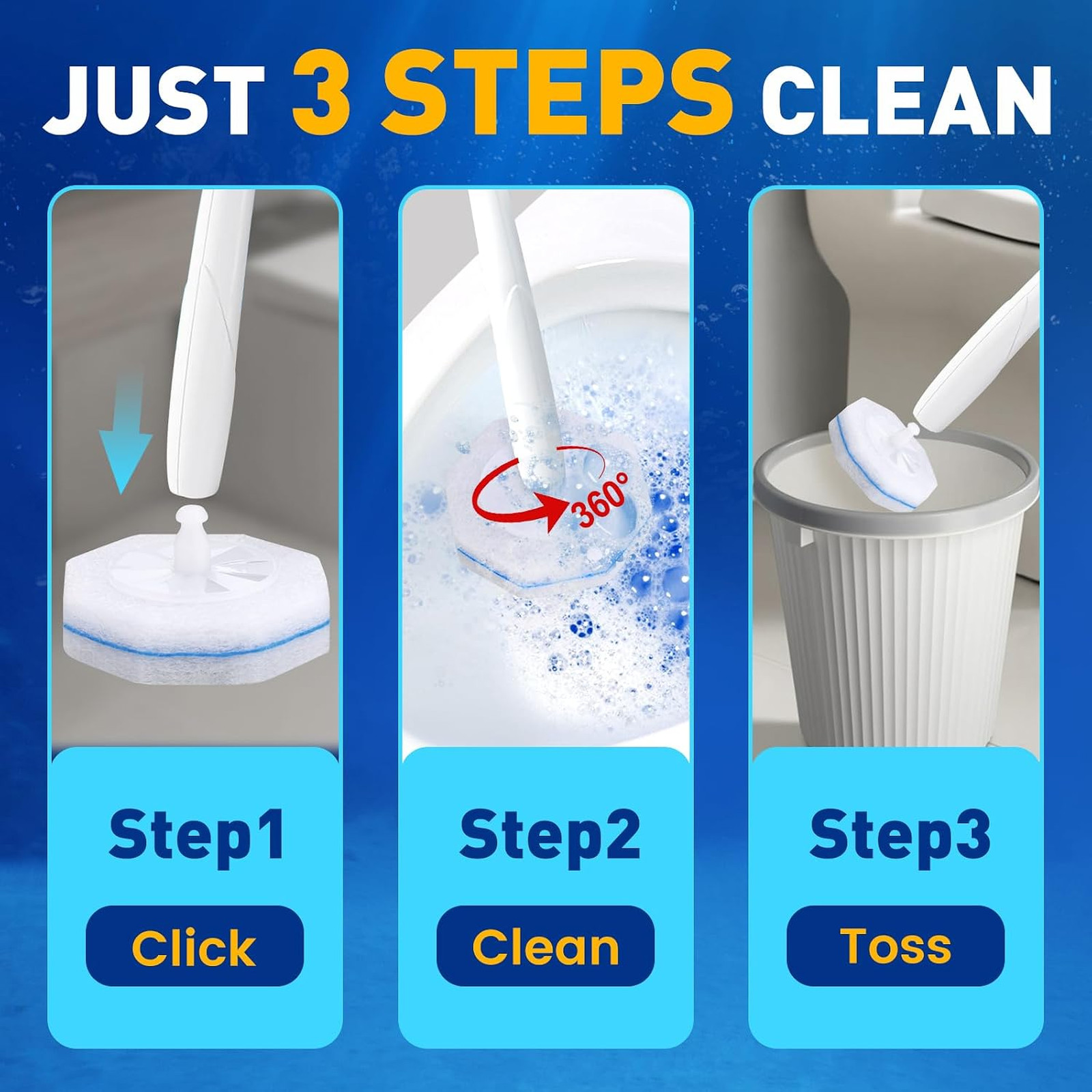 Toilet Brush Refills 20 Pack Disposable Cleaning Pads Textured Replacement Heads
