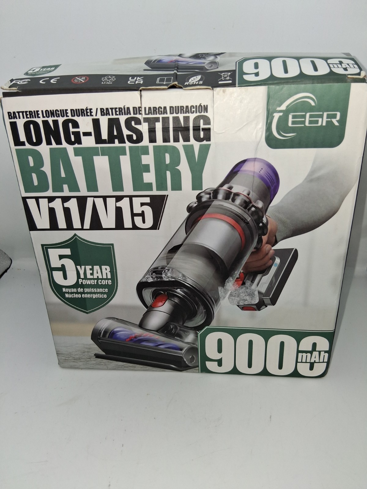 EGR 9000mAh V11 Battery Replacement Compatible with Dyson Clickin Installation