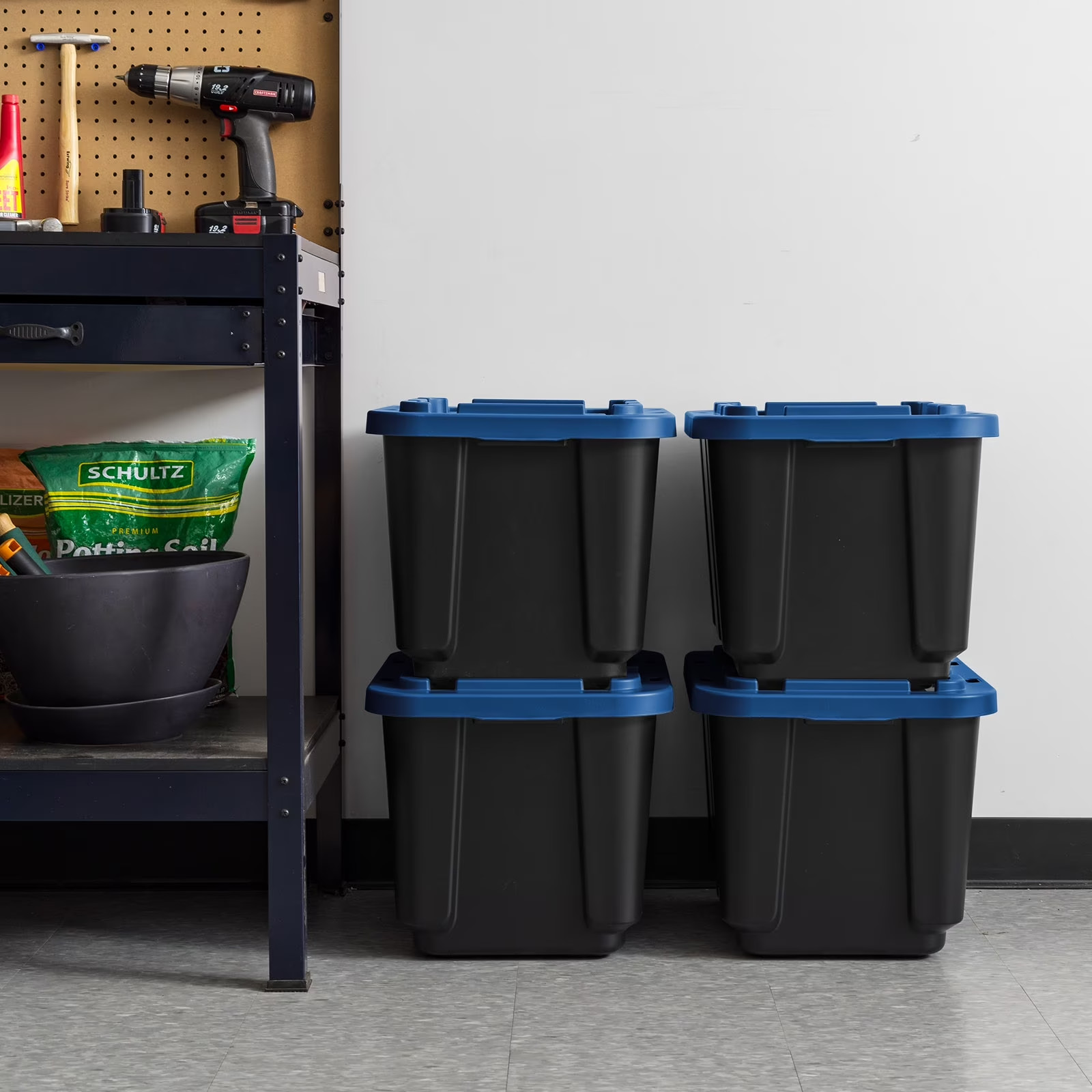 [4 PACK] IRIS 12 Gal Plastic Storage Containers Latching Lids