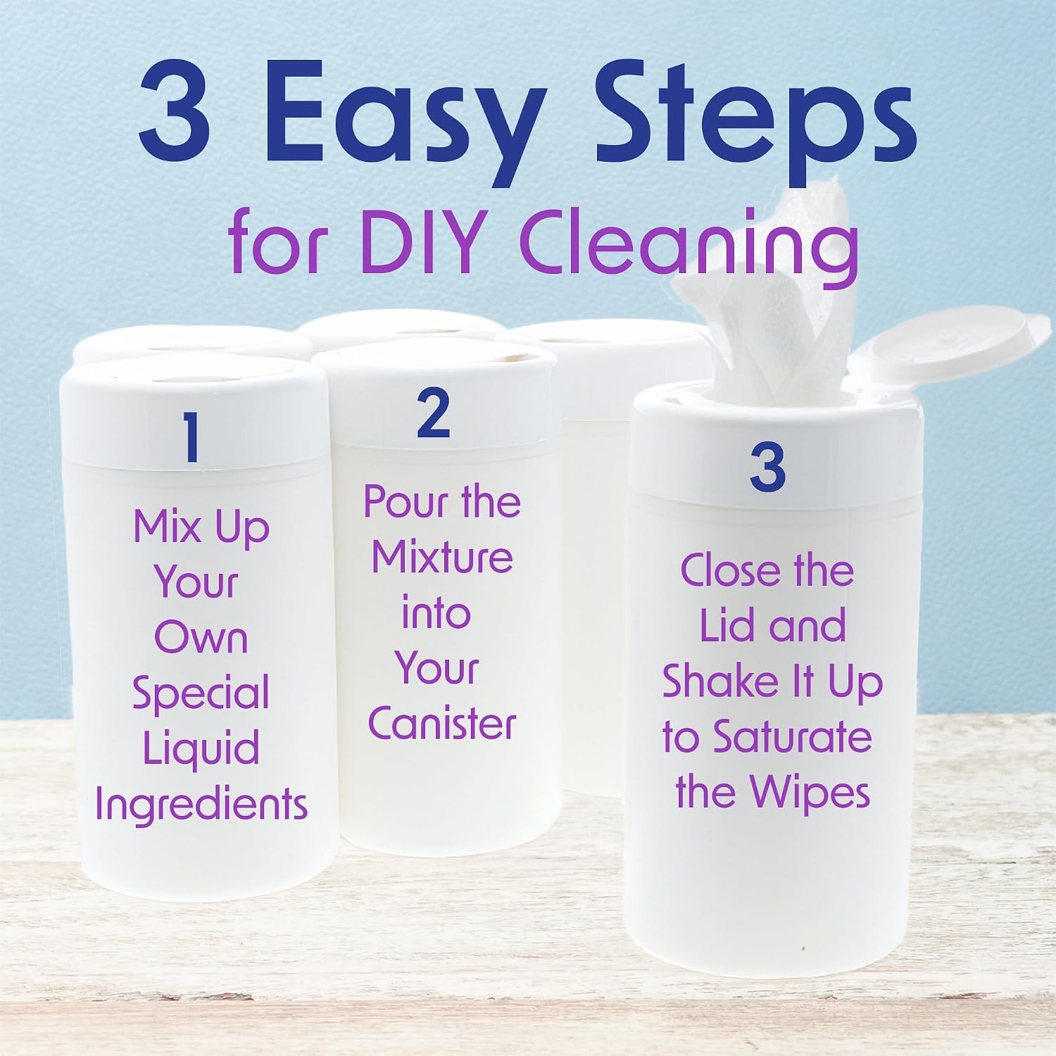 DIY Hand & Surface, Mix-It-Up Wet Wipe Kit, (50 Viscose Dry wipes X 6