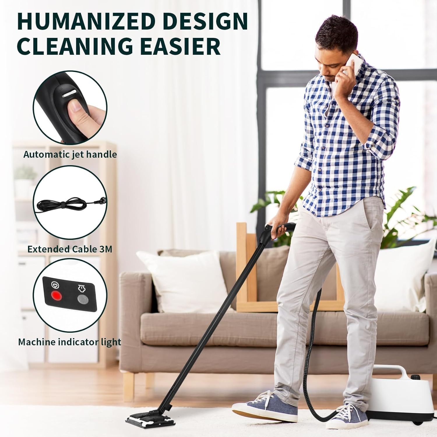 Steam Cleaner Heavy Duty Multi Purpose Steam Cleaner for Carpet Floors Window…
