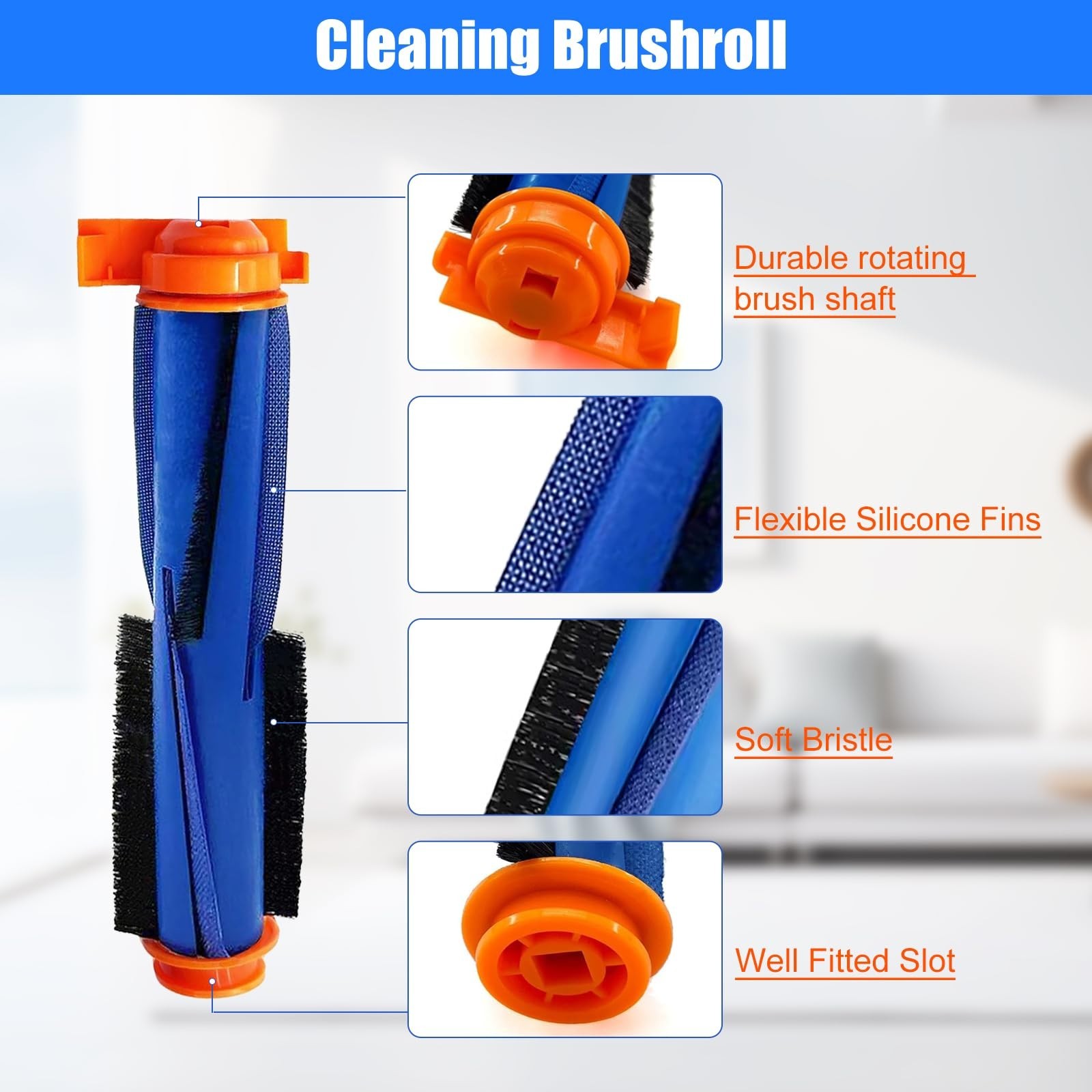 Replacement Parts for Shark Robot Vacuum – 2 Roller Brushes, 6 Side Brushes, 2 H