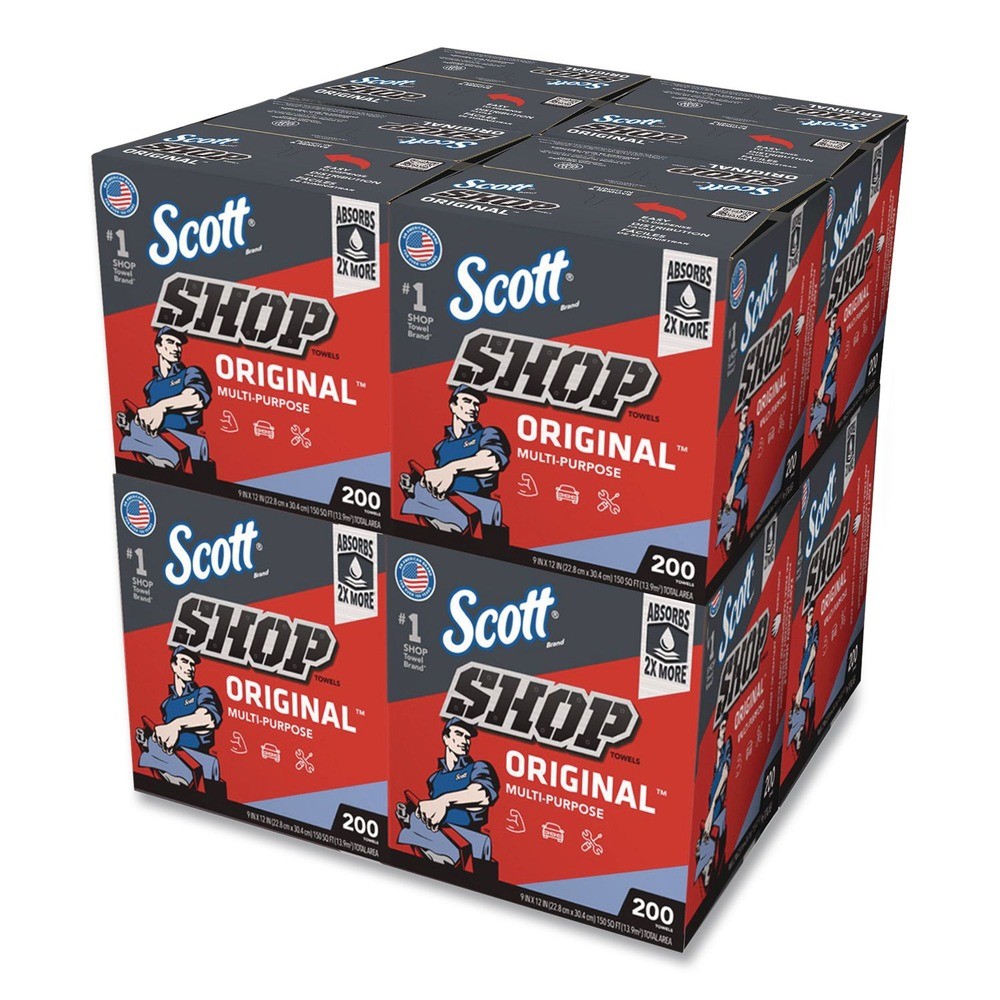 Scott 75190BX 9″ x 12″ 1-Ply Shop Towels Original – Unscented/Blue (200/Box) New