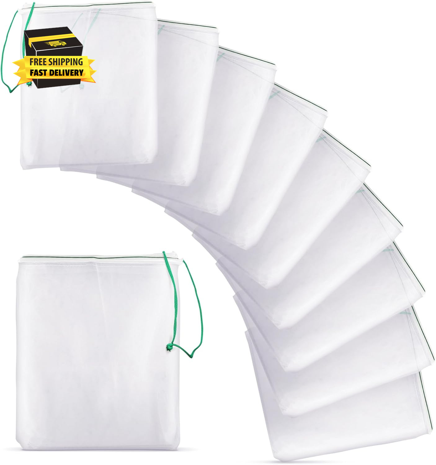Media Filter Bags, White Mesh Nylon Pouch for Holding Aquarium Active Carbon, Bi