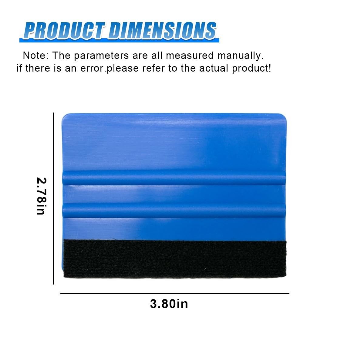 3PCS 4 Inch Plastic Felt Edge Vinyl Squeegee Tool, Mini Vinyl Scraper Car Win…