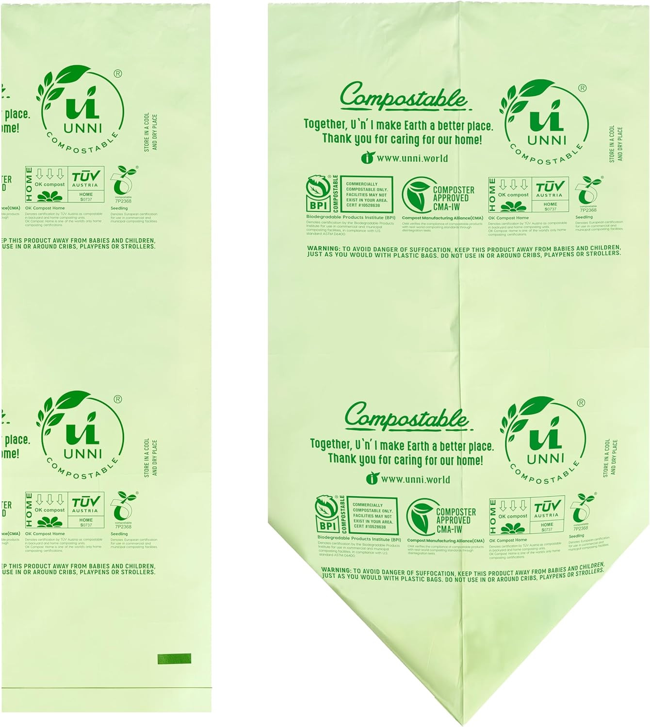 Compostable Trash Bags, 13 Gallon / 49.2 Liter, 100 Count, Extra Thick 0.9 Mi…