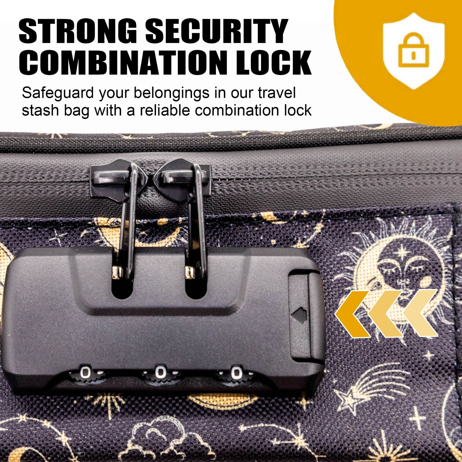 Smell Proof Bag with Combination Lock, Thick Lining, Removable Dividers, Travel