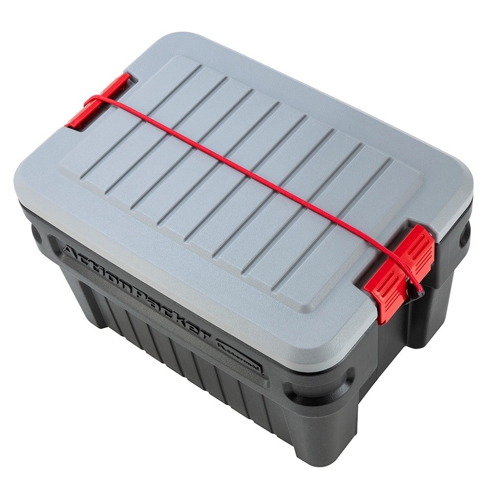 Rubbermaid 24 Gallon Action Packer Storage Bin Heavy Duty Lockable Plastic Black