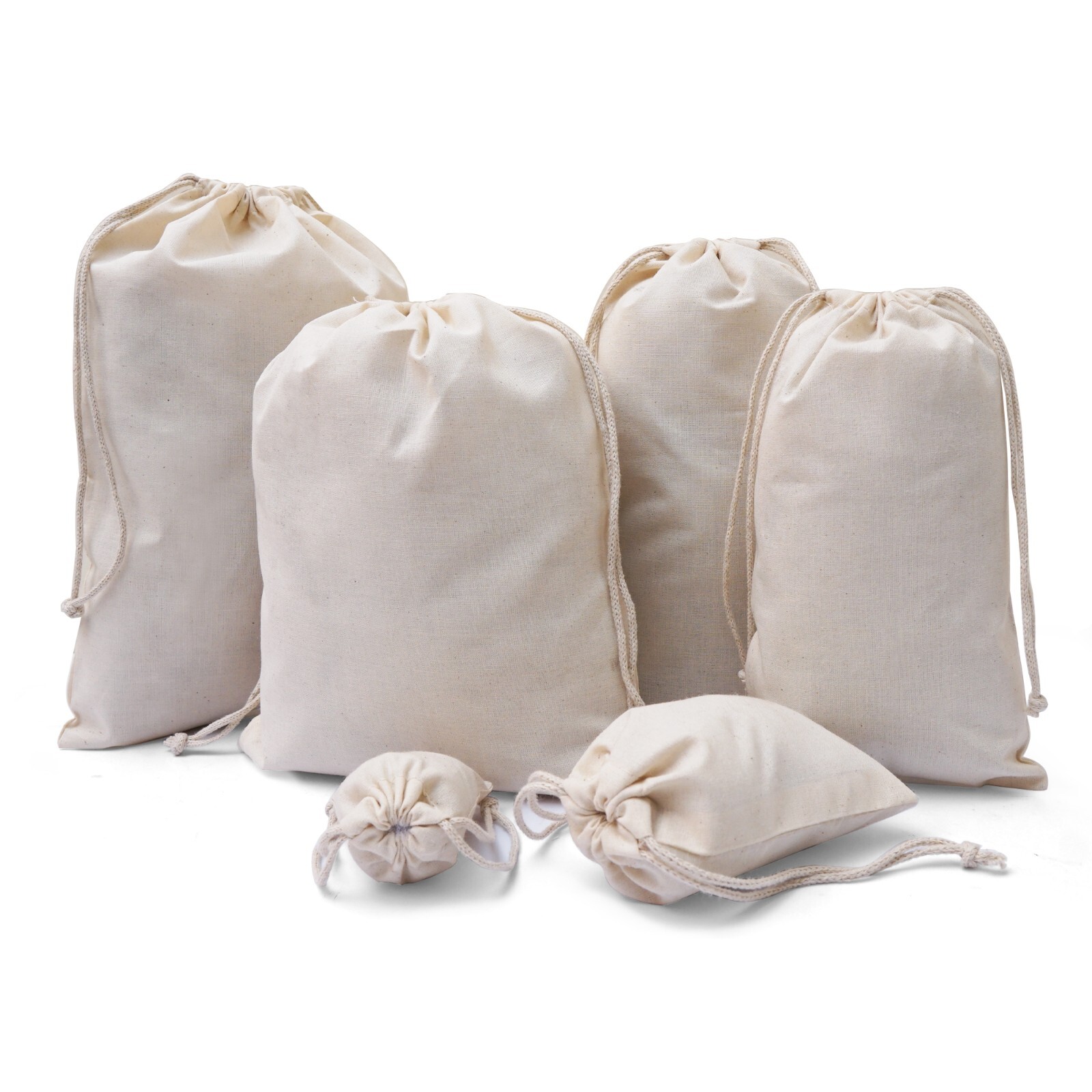 Biglotbags – 4 x 6 Inches Premium 100% Cotton Double Drawstring Bags – Qty: 1000