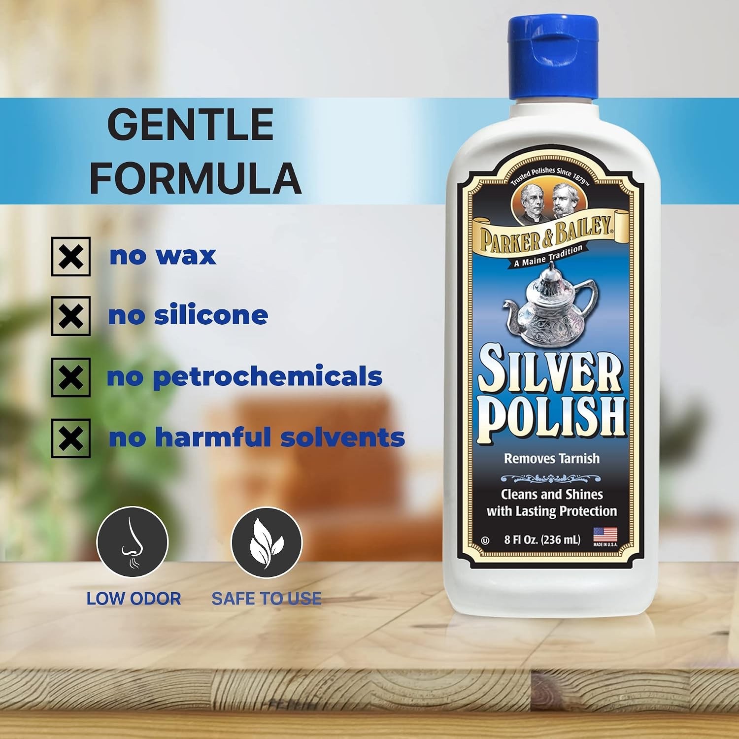 Parker and Bailey Silver Polish Cleaner Tarnish Remover Jewelry Cleaner 8 oz NEW