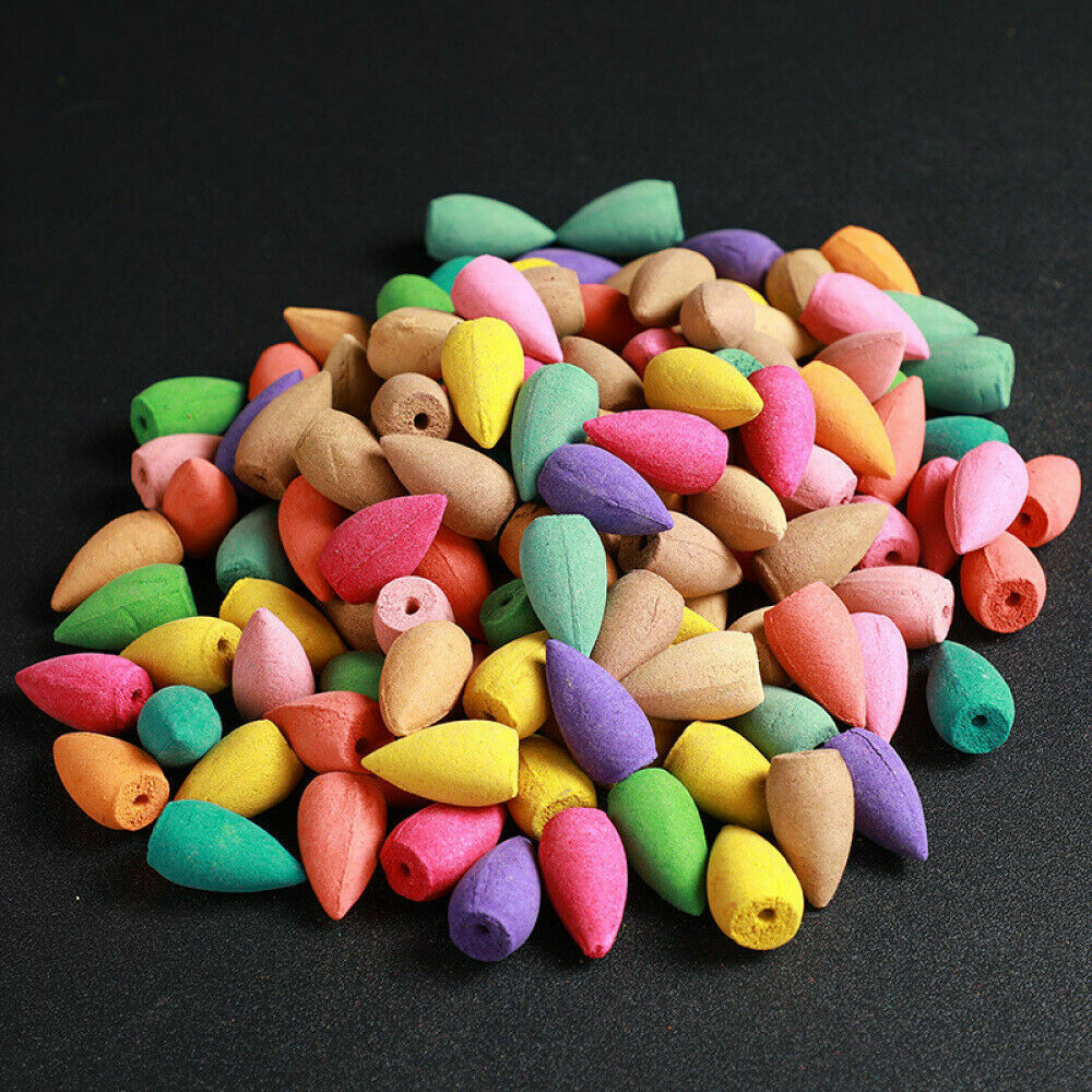 120PCS Incense Burner Cones Backflow Smoke Waterfall Censer Holder Bullet USA