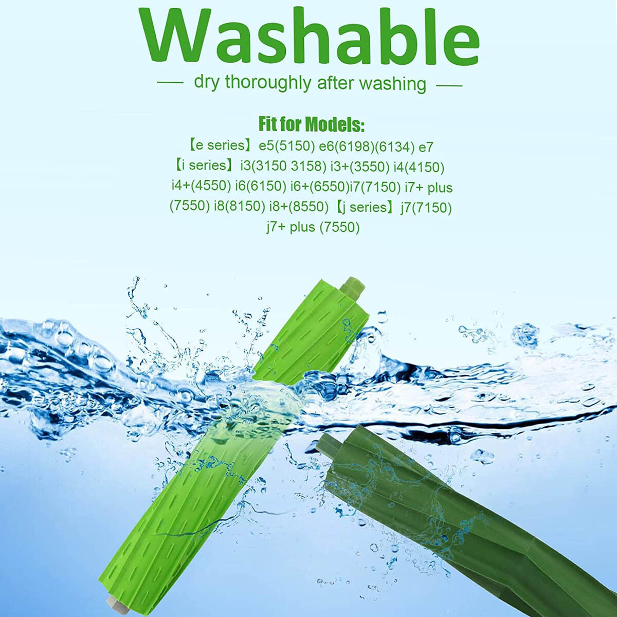 1 Set Multi-Surface Rubber Brush for iRobot Roomba i7 i7+/i7 Plus E5 E6 Vacuum