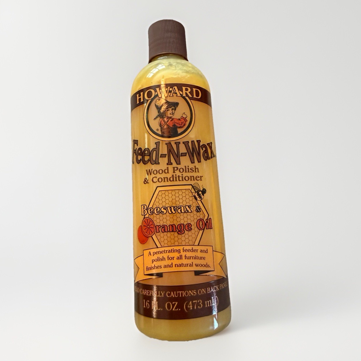 Howard Feed N Wax Wood Polish & Conditioner Bees Wax & Orange Oil 16 oz