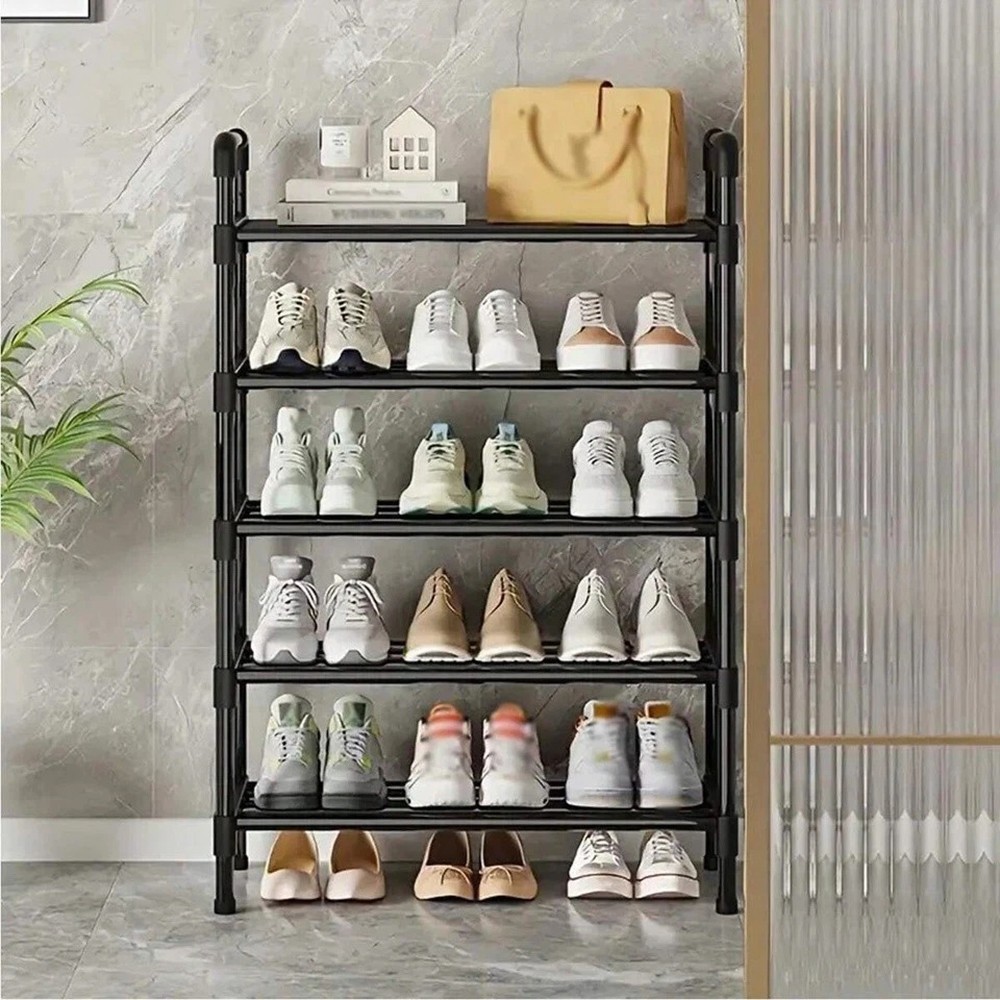 5 Tier Shoe Rack Sturdy Space Saving Shoe Storage Organizer for Home Office
