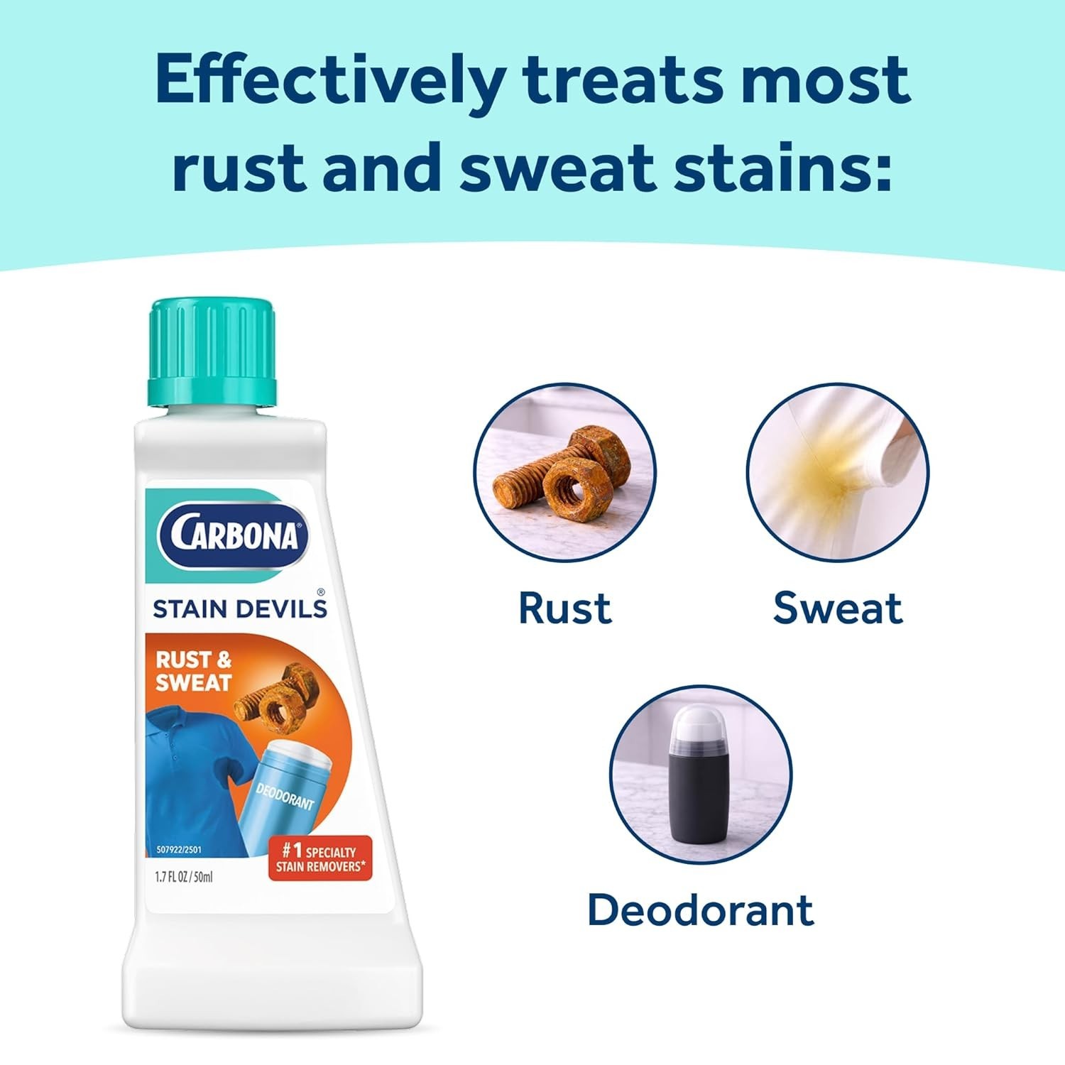 Stain Devils 1.7 Fl Oz – Targeted Rust & Perspiration Spot Cleaner for Fabrics