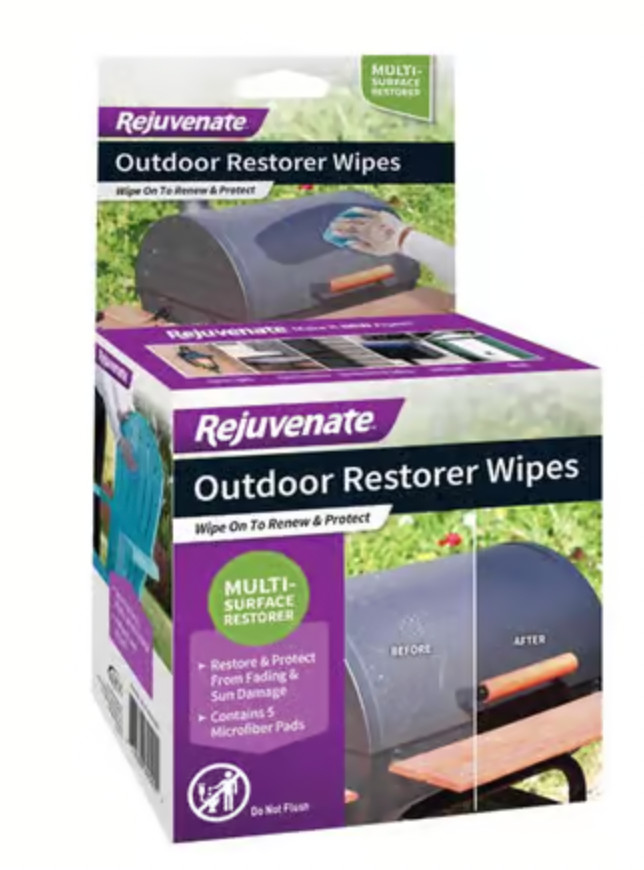 Rejuvenate Outdoor Restorer Wipe Wipes 4×4″ 5 Count Box RARE (IN HAND) NEW