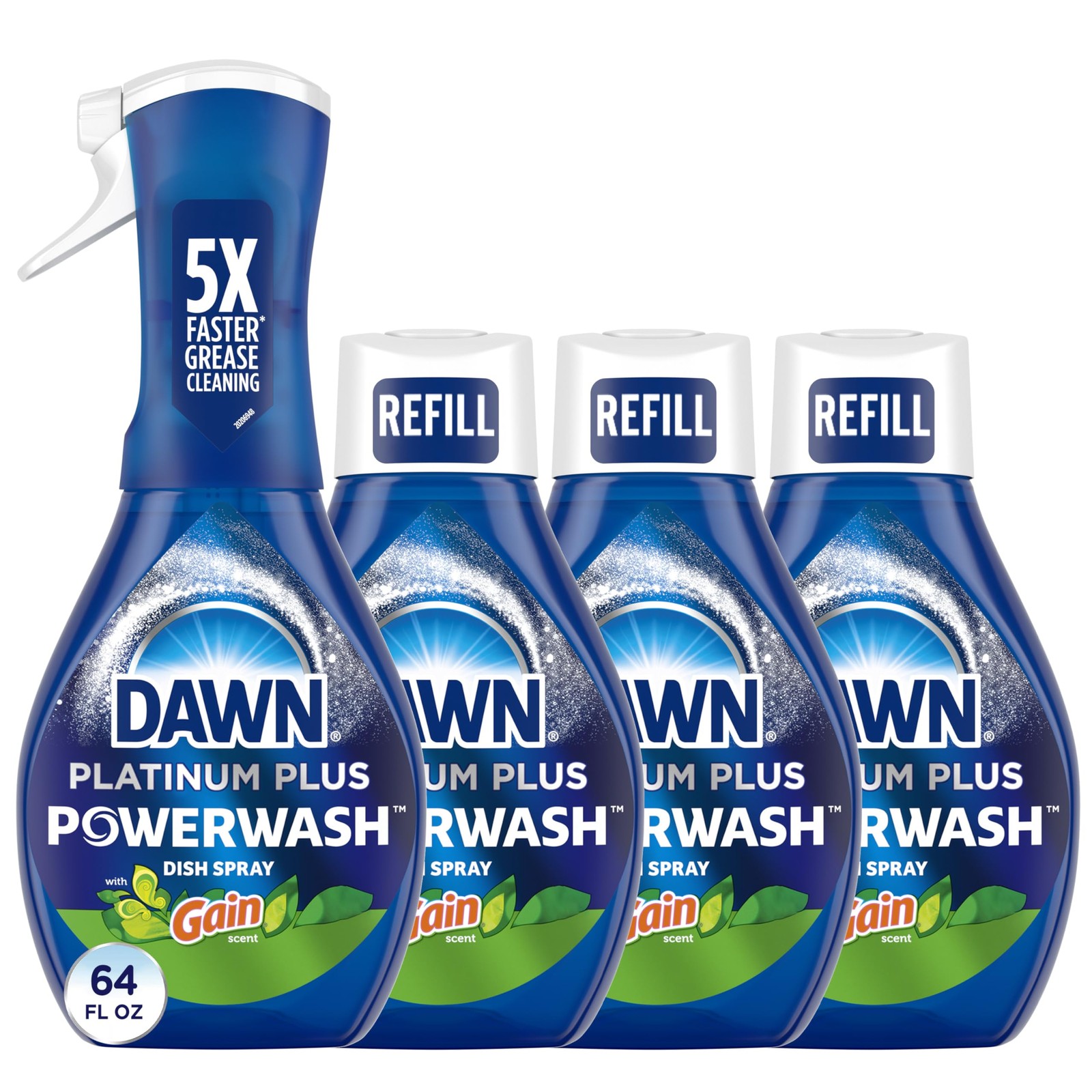 Powerwash Gain Original Dish Spray, Liquid Dish Soap, Dish Soap Refill, , 1 Star