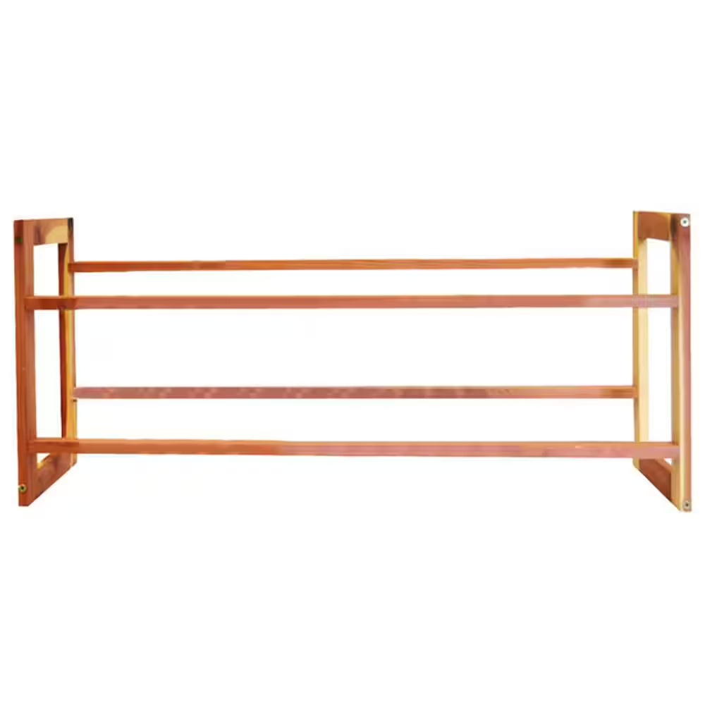 12 H 6-Pair 2-Tier Assorted Colors Cedar Shoe Rack