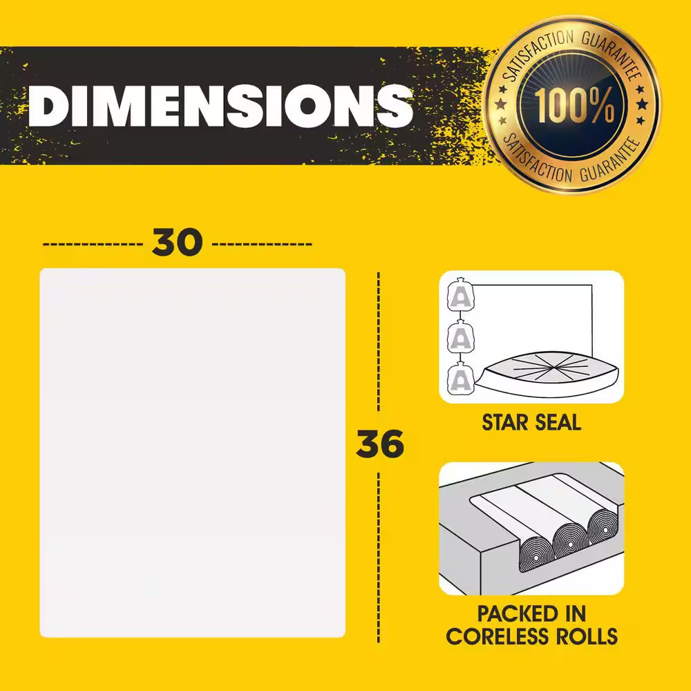 20 Gal.-30 Gal. Clear Garbage Bags – 30 In. X 36 In. (Pack of 100) 1.5 Mil (Eq)