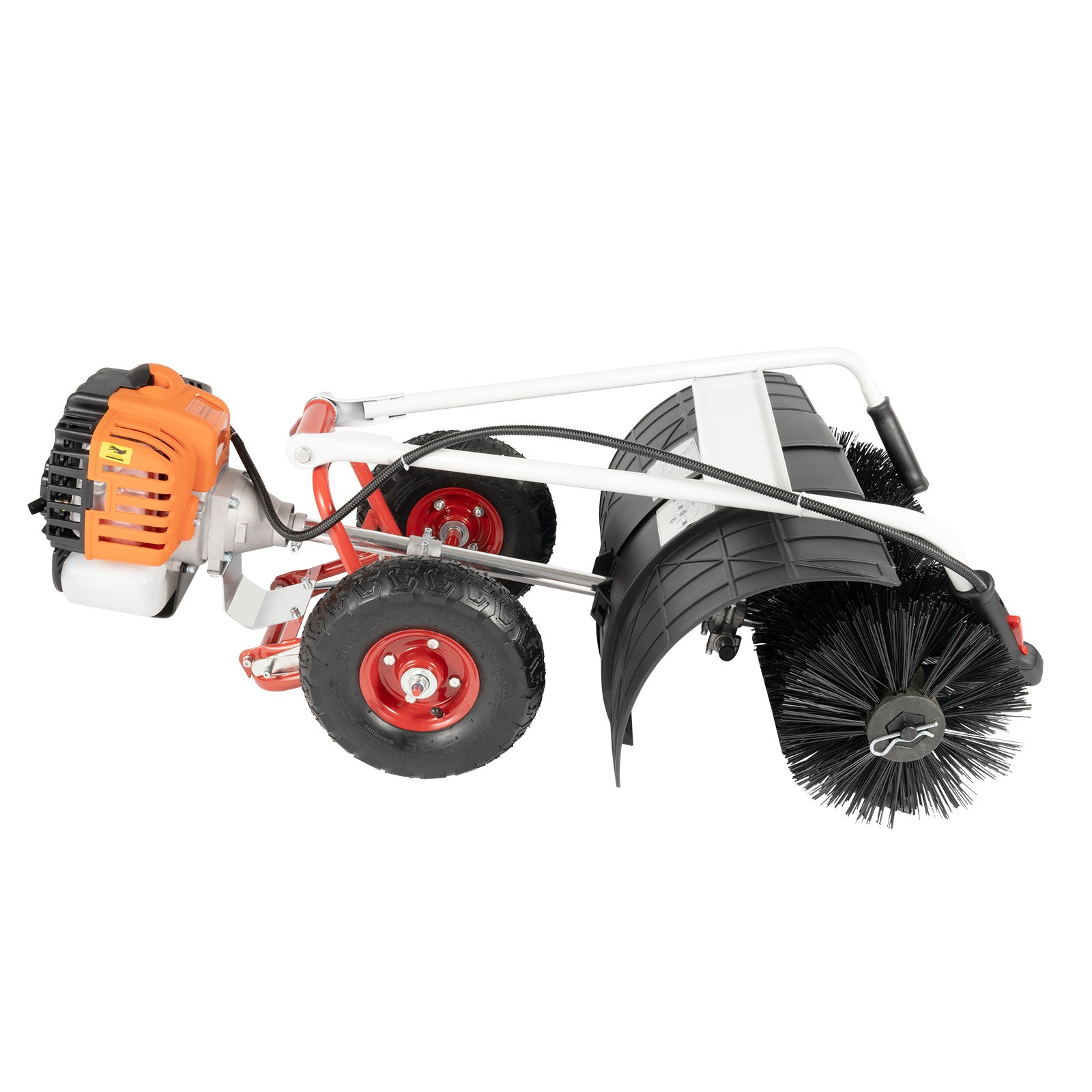 52CC Walk Behind Driveway Power Broom Snow Sweeper Artificial Grass Cleaner