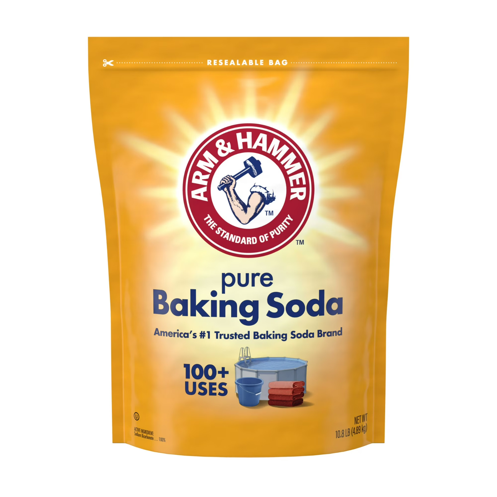 Pure Baking Soda, for Baking, Cleaning & Deodorizing, Pool 10.8 lb Bag