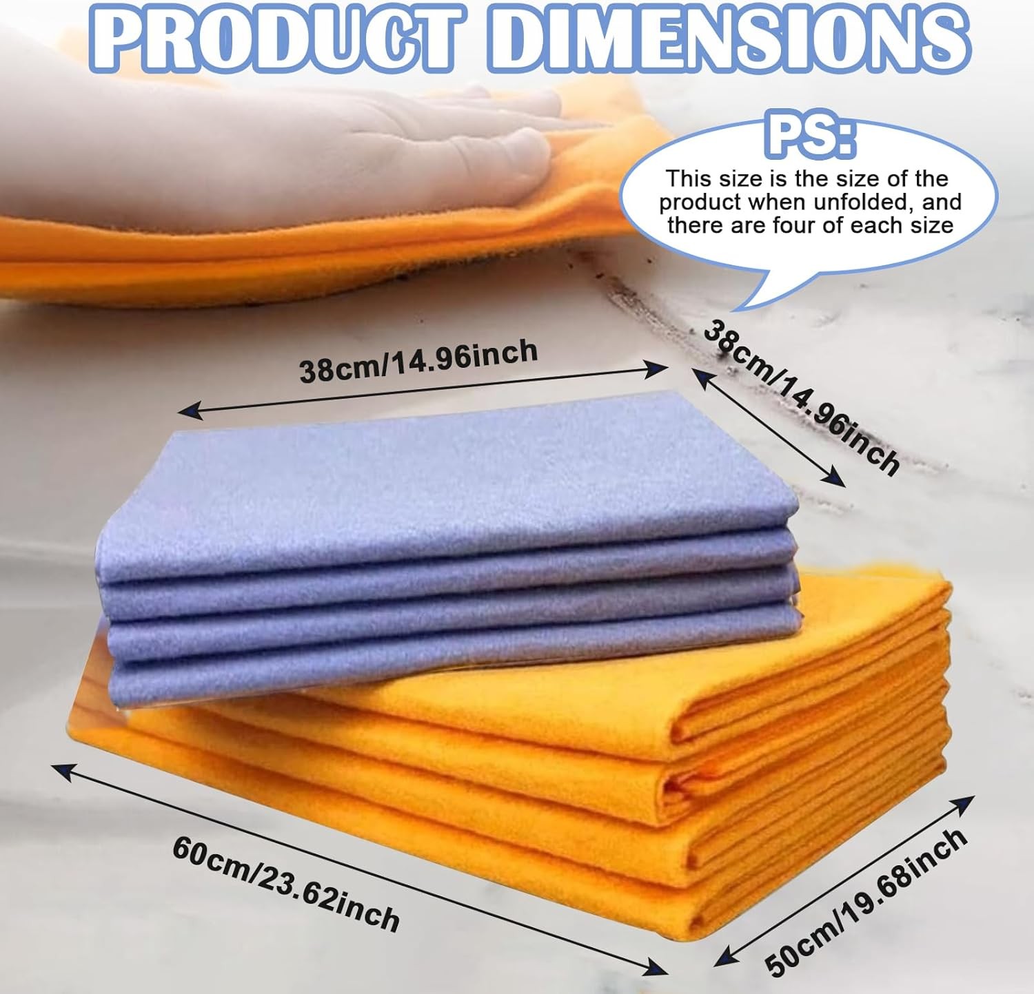 Ultra-Absorbent Miracle Cleaning Shammy, Super Absorbent Cleaning Cloth Multi…