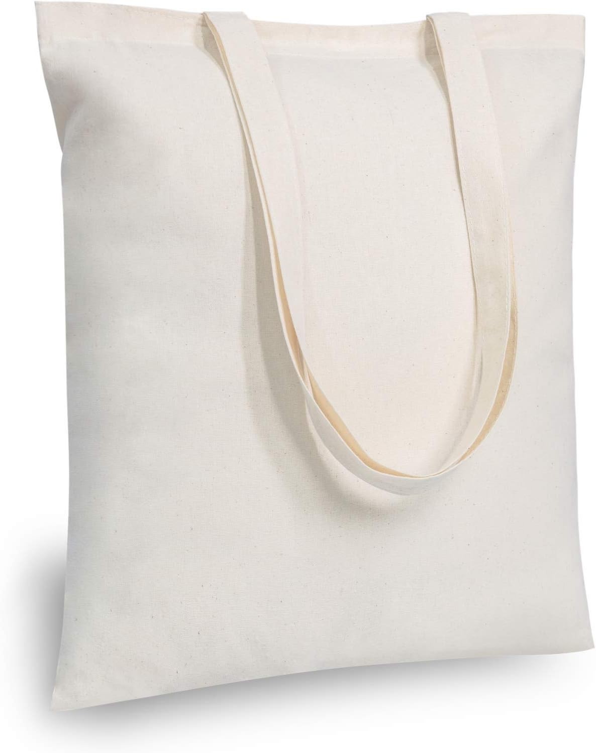 TOPDesign 48-Pack Economy Cotton Shopping Tote Bags (16″ x 15″) — Reusable