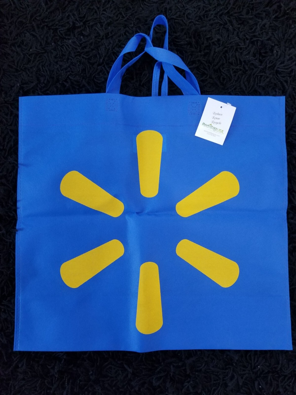 5 BRAND NEW Heavy Duty Reusable Walmart Shopping Bags Wal-Mart Logo LOWEST PRICE