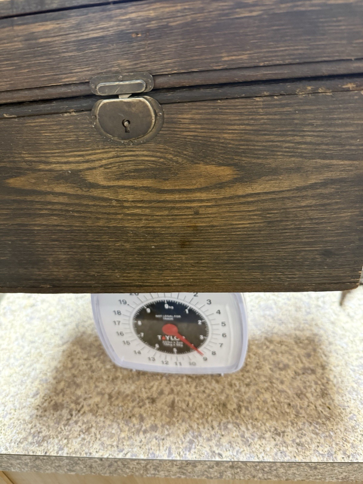 Handmade Lead Lined Wood Box Storage 9Lb 11.5×8.125×7.75”H W Lock No Key EUC
