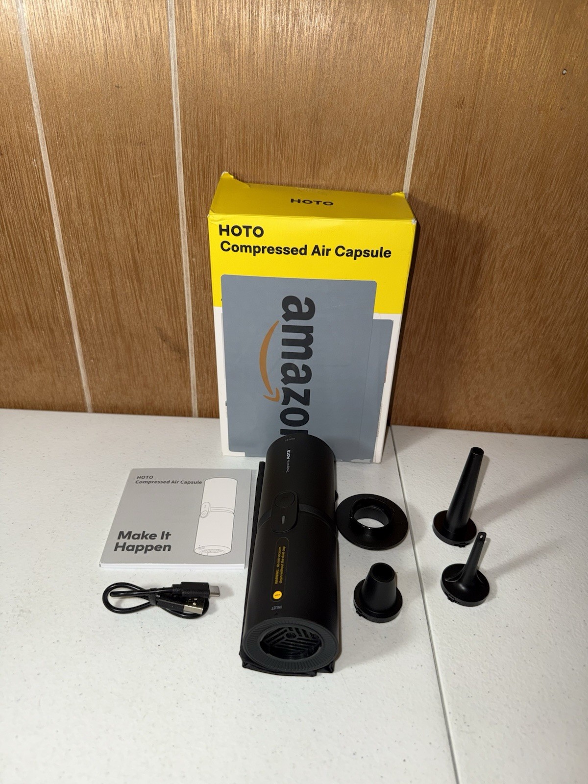 Hoto Handheld Compressed Air Capsule 4-in-1 Vacuum (New Open Box)