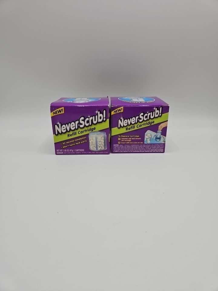 Lot Of 2 New Never Scrub Refill Cartridges Drop-In 1.65oz