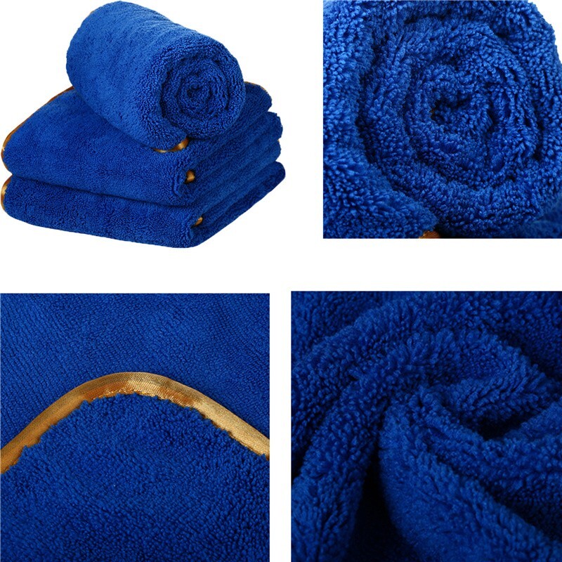 6 Pc Thick Microfiber Plush Towel Cleaning No-Scratch Rag Detailing 16″x24″ Blue
