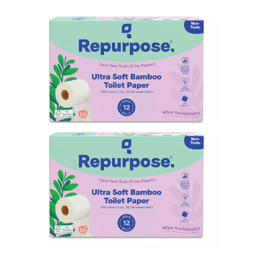 Repurpose Ultra Soft 3-Ply Bamboo Toilet Paper 12 count (pack of 2)