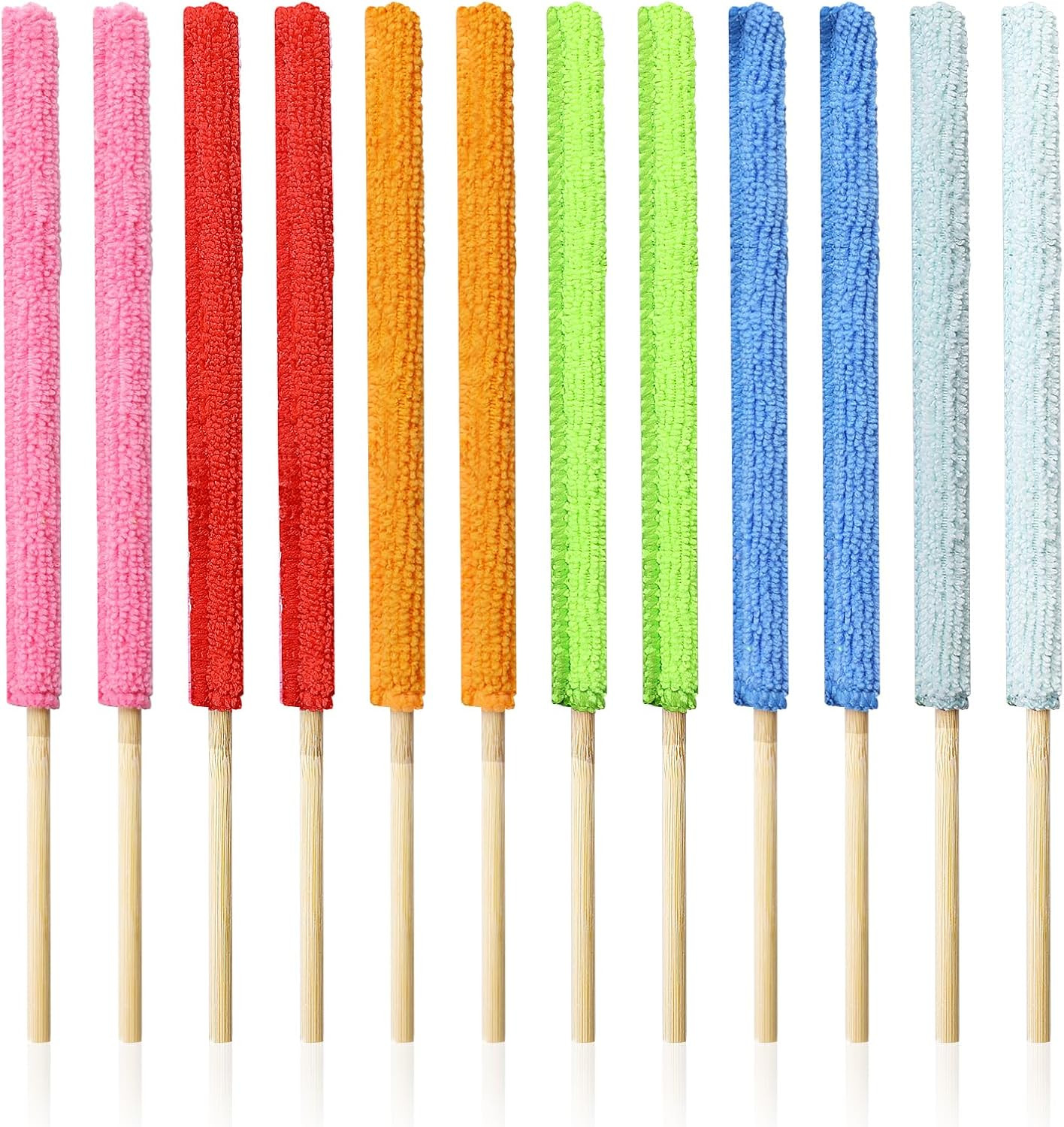 12Pcs Microfiber Fan Cleaning Brushes AC Vent Duster Sticks Car Window Blind Too