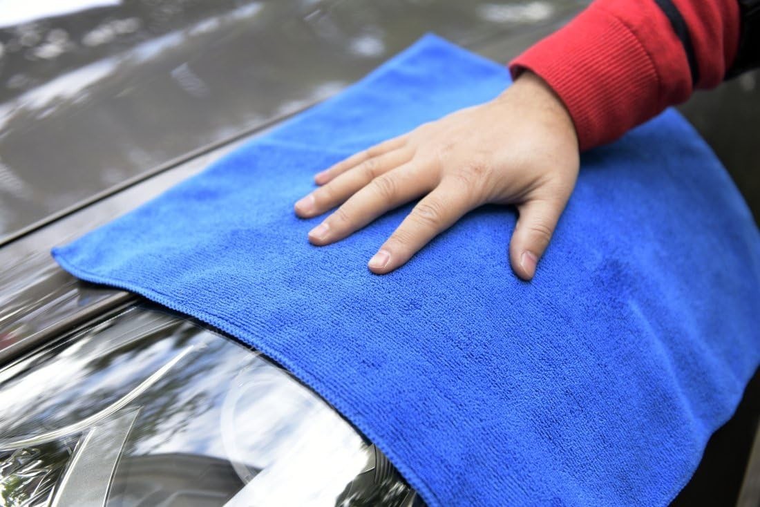 All-Purpose 16×16 Inch Microfiber Towels – Luxurious 340 GSM Car Cleaning 6 Pack