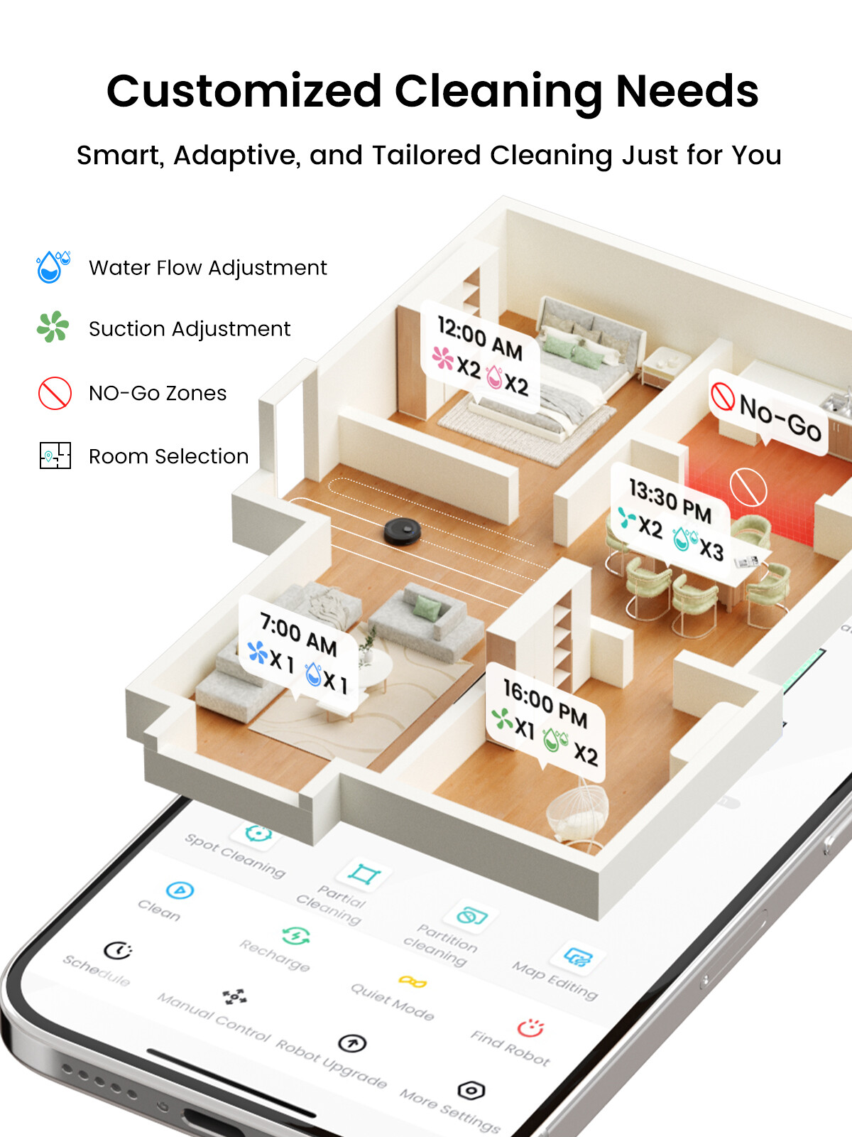 Lefant M2S Pro 7000Pa Robot Vacuum Cleaner Self-Emptying 2.4G/5G Smart Sweeper