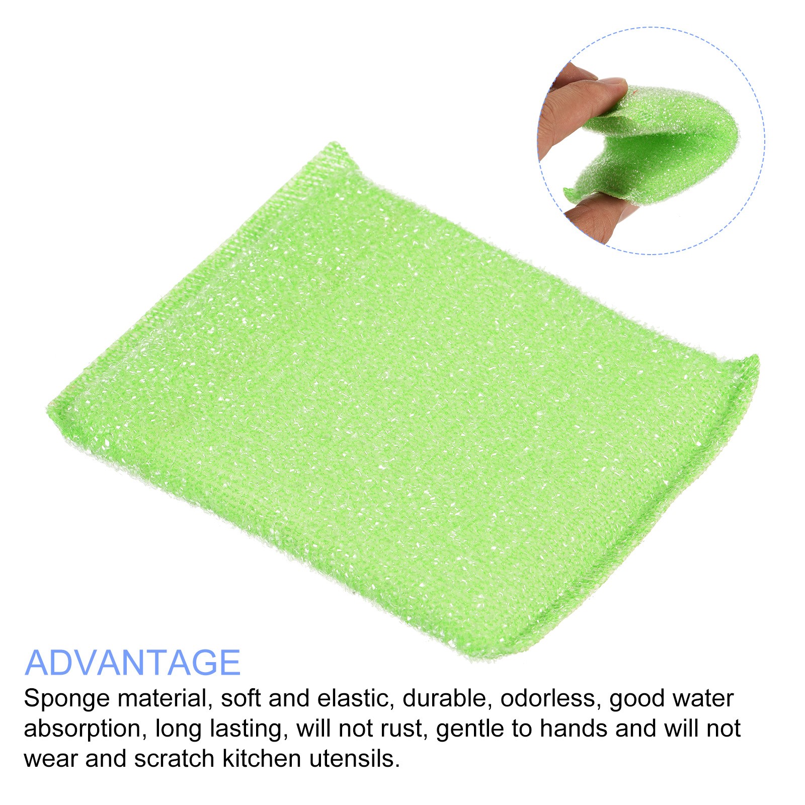 Non-Scratch Scrub Sponge (13 x 10cm/5″ x 4″) 3pcs, Scouring Pads Reusable