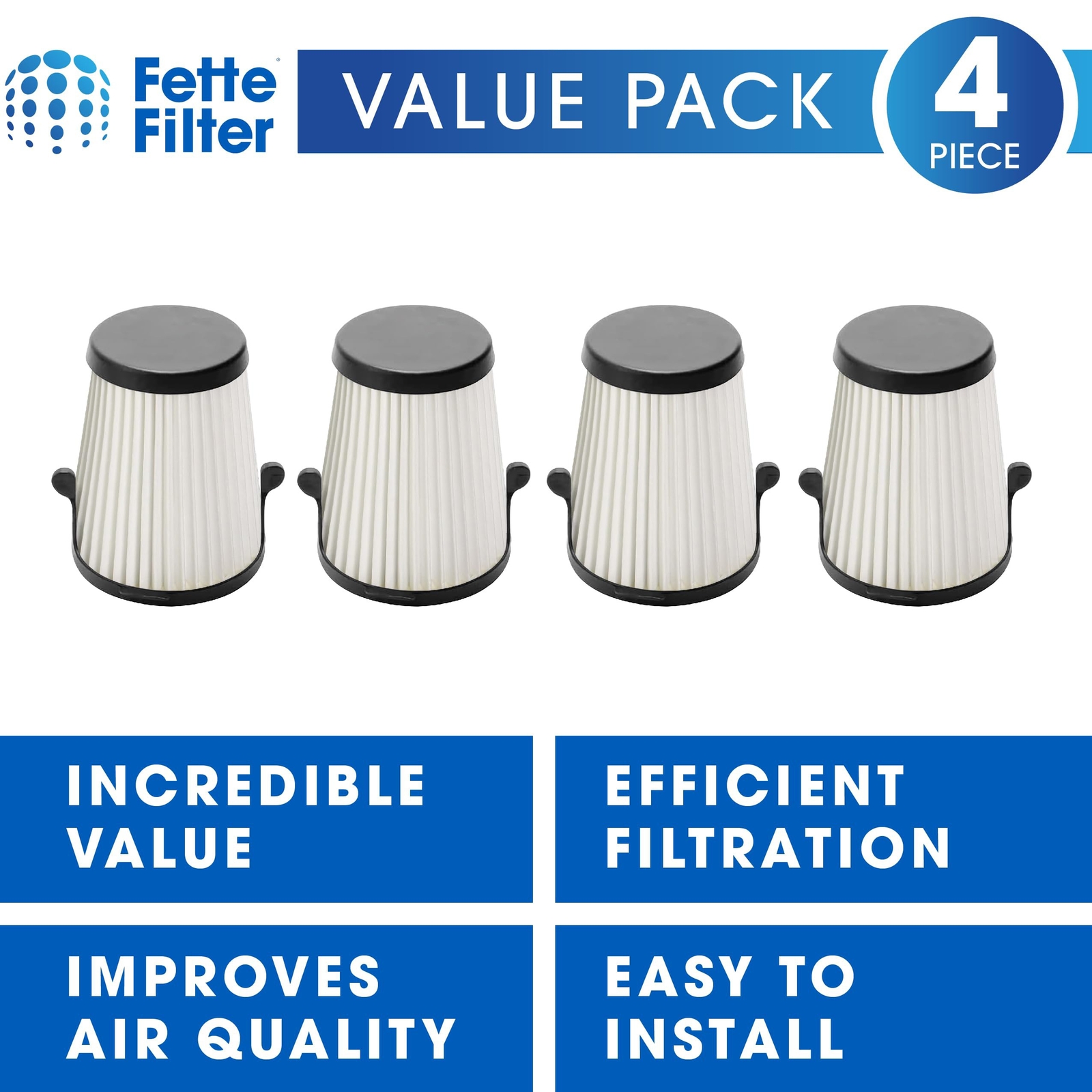 49-90-1950 HEPA Filter Replacement for Milwaukee M12 0850-20 Compact VAC 4 pack