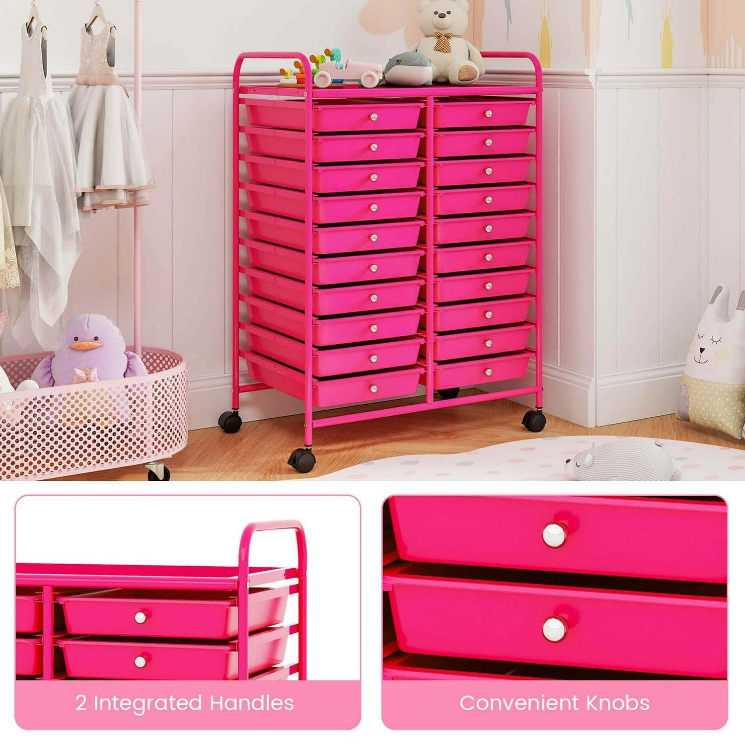 Costway 20 Drawers Rolling Cart Storage Scrapbook Paper Studio – See Details