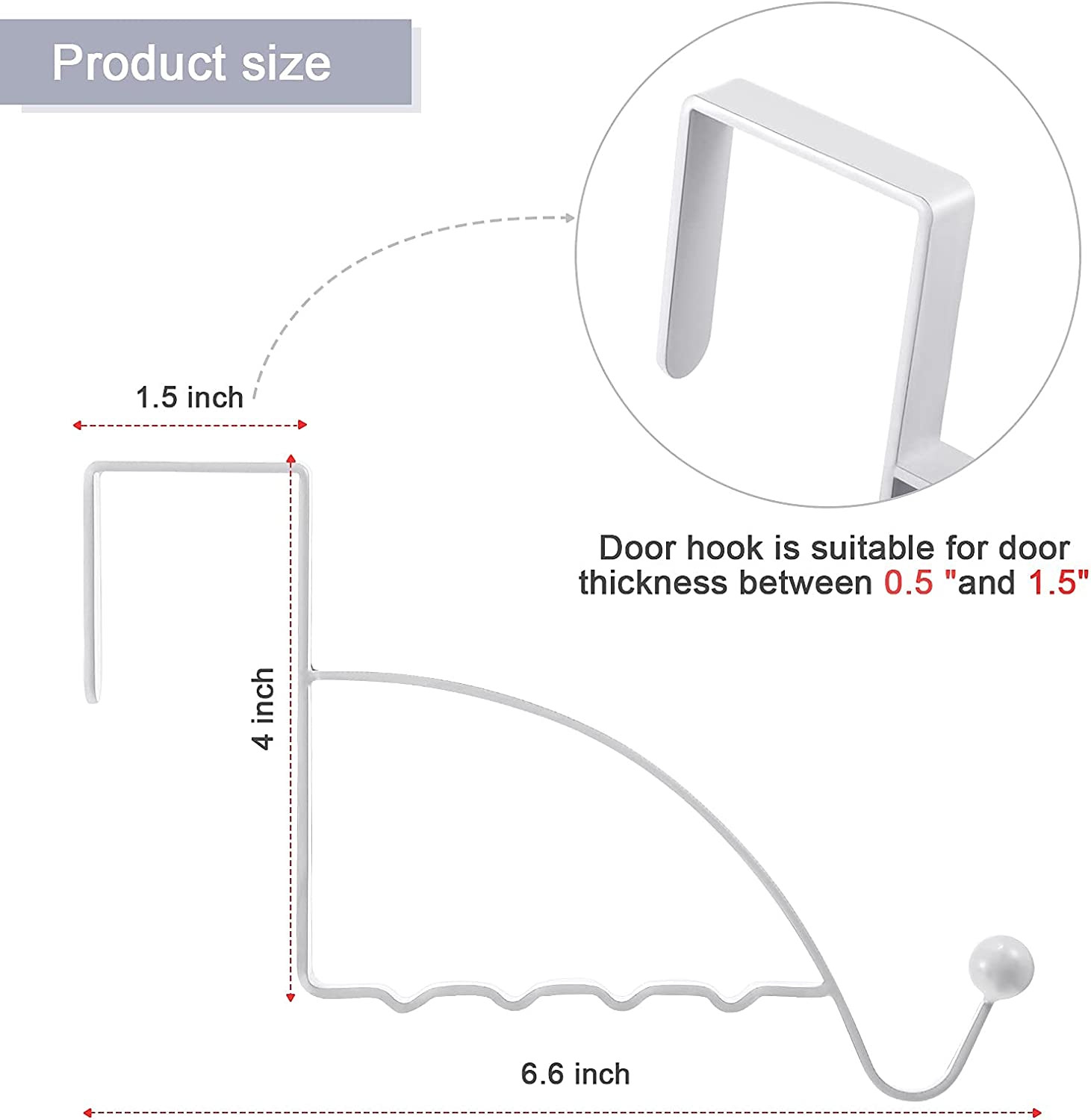 Single Over Door Hooks Multi Hanging Storage Hanger Clothes Coats Towels 2 Piece