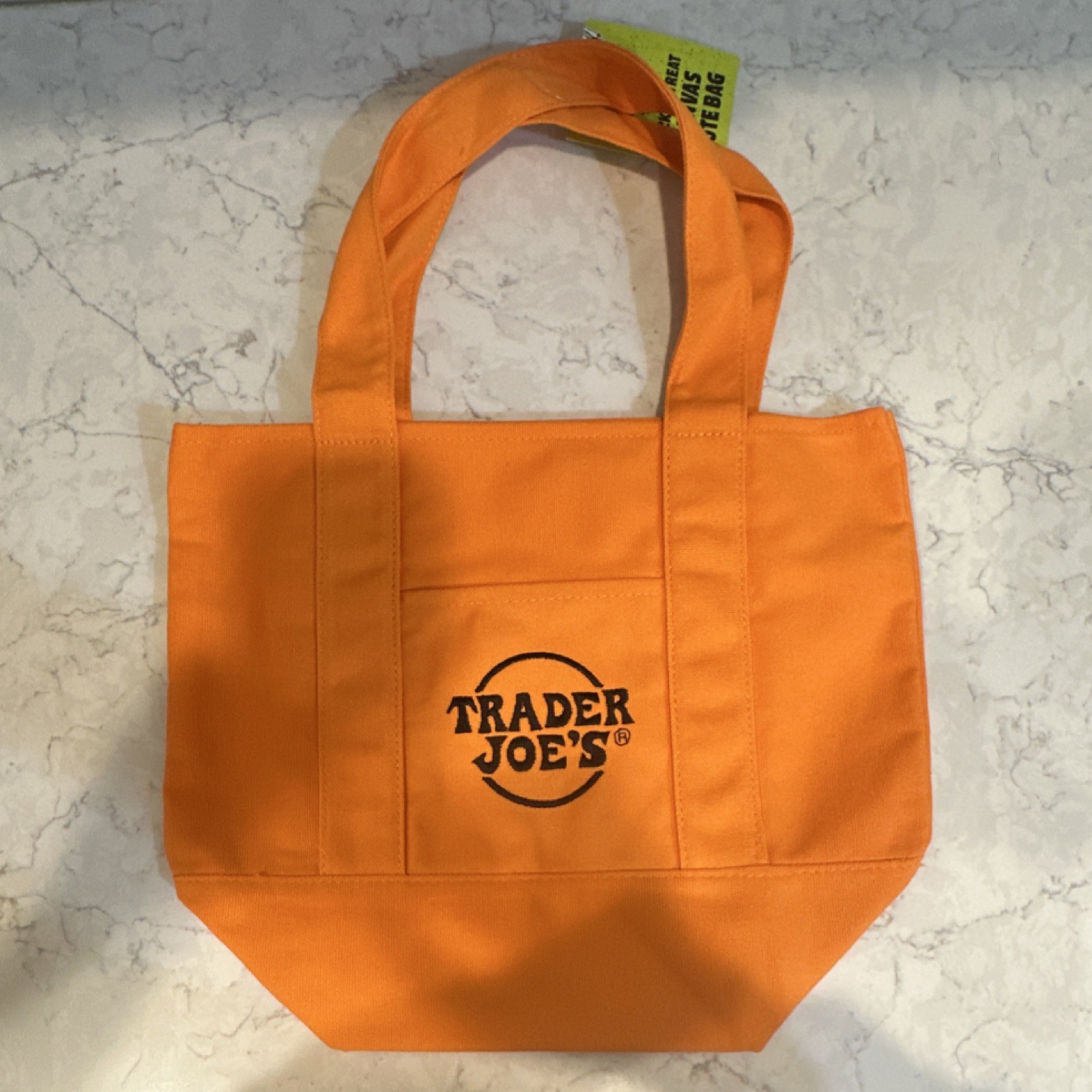 Trader Joe’s Trick-or-Treat Canvas Tote Bag Orange Foldable Cotton Polyester