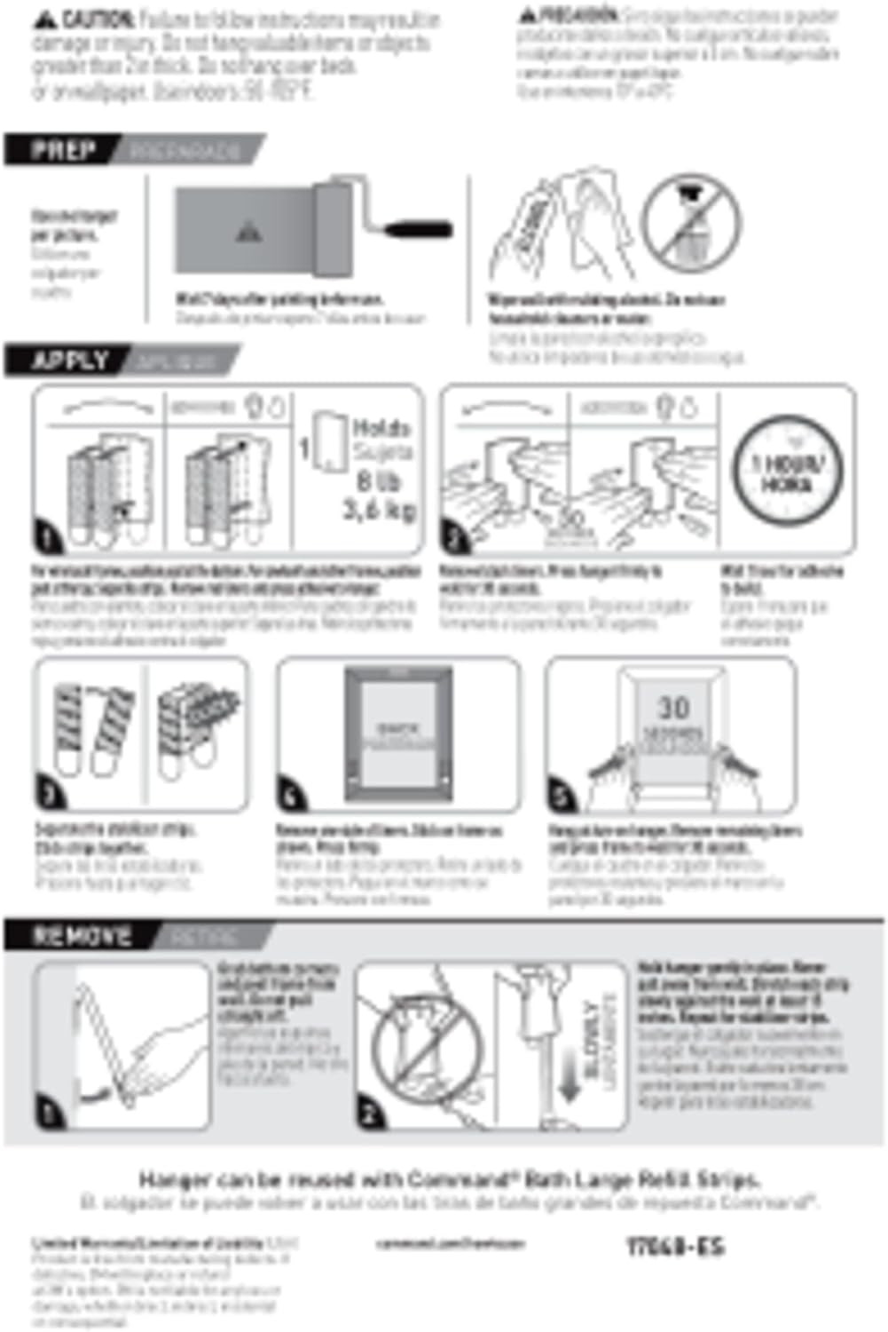 Command 8 Lb Jumbo Universal Picture Hanger, 3 Frame Hangers and 8 Command Strip