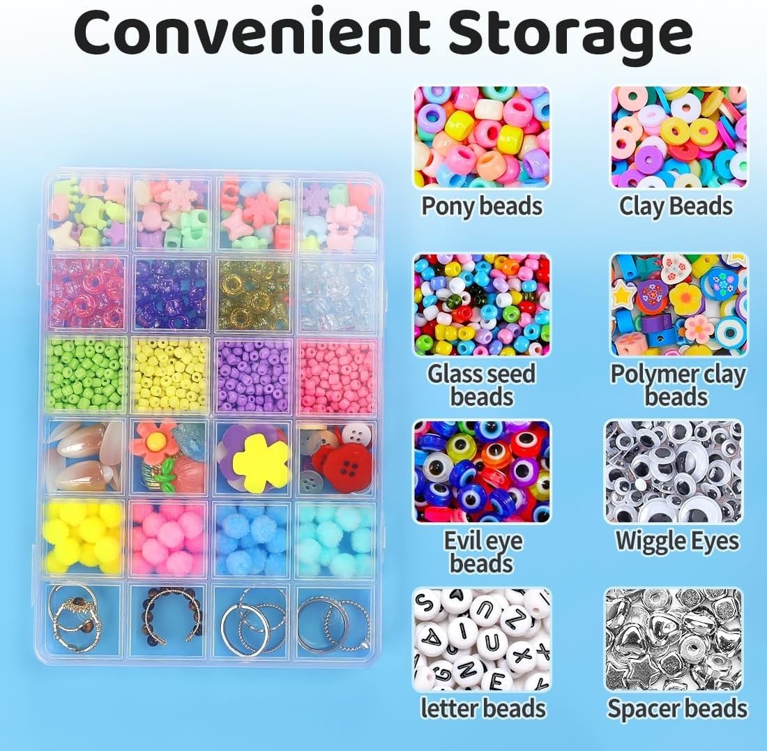 Versatile 24 Grids Plastic Craft Organizer with Lift-off Lid for Easy Access