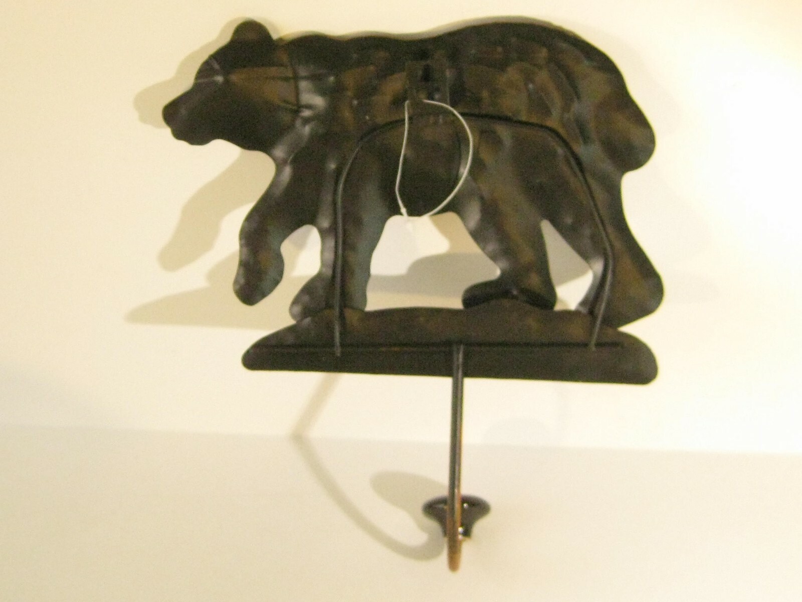 Bear Coat Hanger Hat Key Rack Man Cave Lodge Hunting Theme Metal Copper Color #1