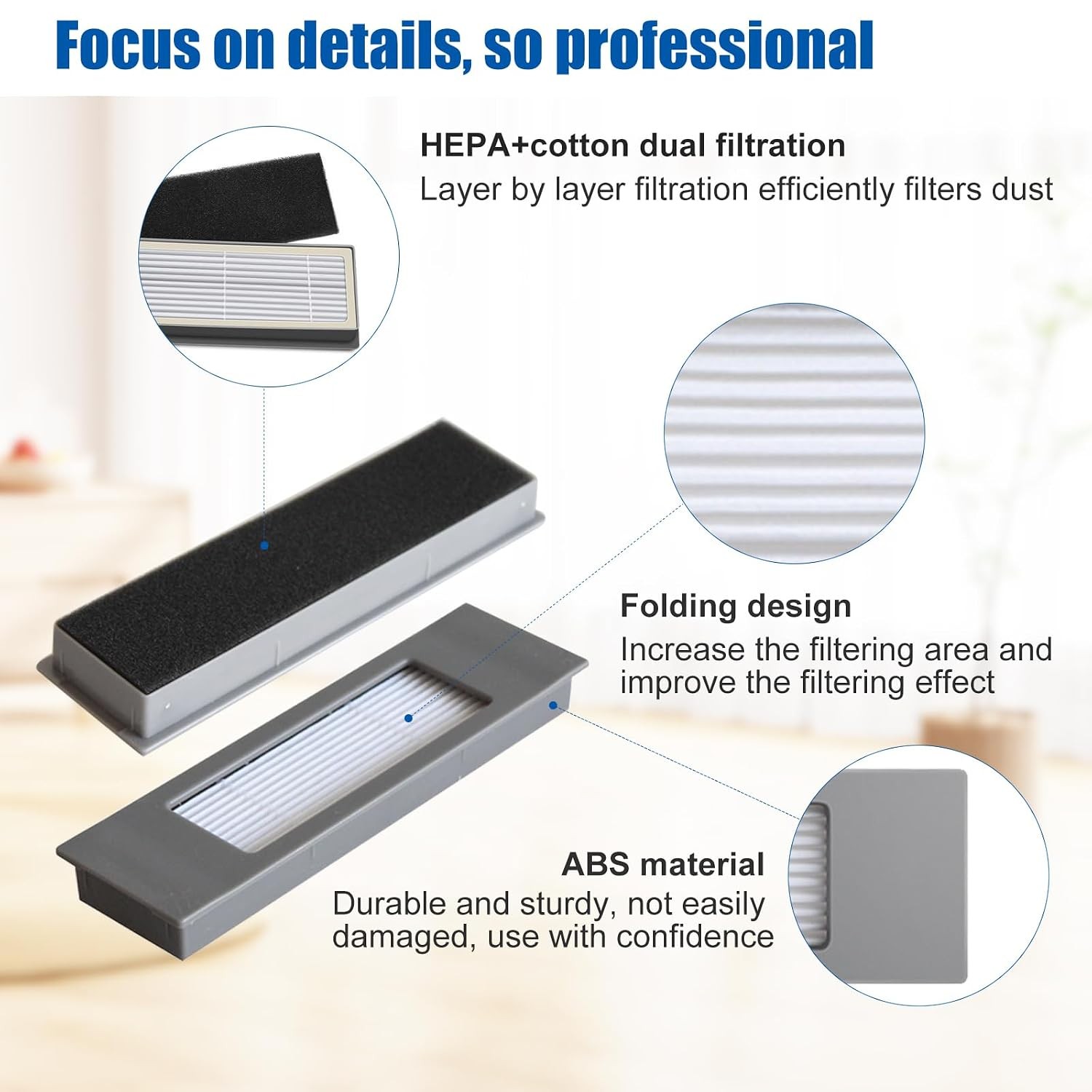 Deebot Ozmo T8 T8+ T8 Aivi T8 AIVI+ T8 MAX T9+ Replacement Vacuum Filters
