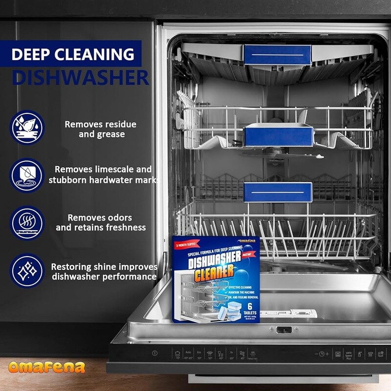Dishwasher Cleaner Tablets 6ct Limescale Remover & Deodorizer Deep Cleaning New