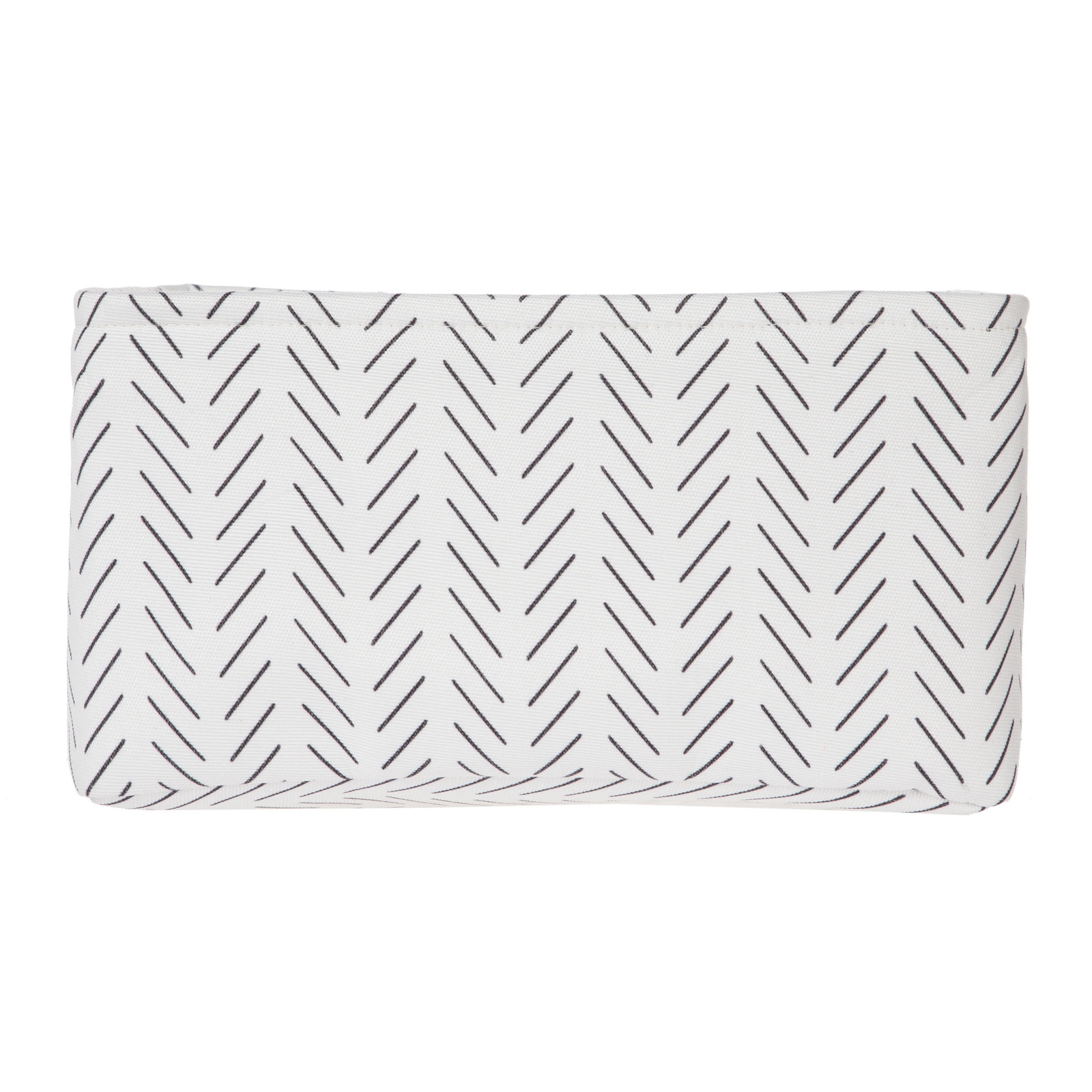 x x, Black and White Lines Canvas Fabric Decorative Storage Basket with Handles