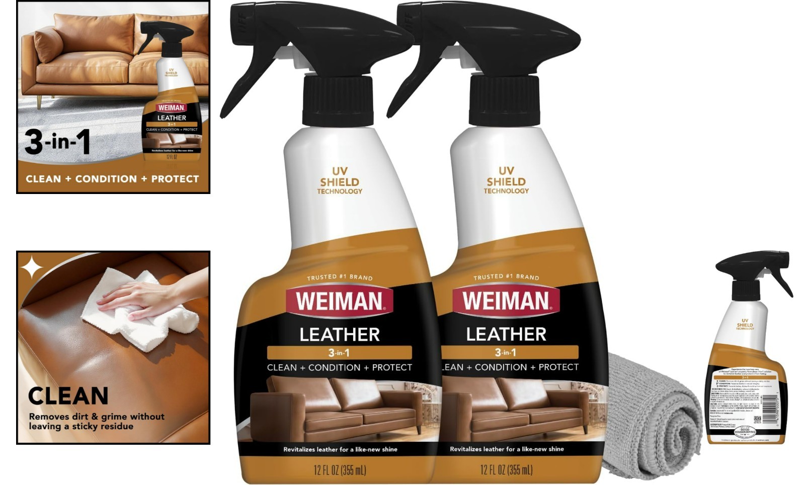 Leather Cleaner & Conditioner 12oz – UV Protection for All Leather Items