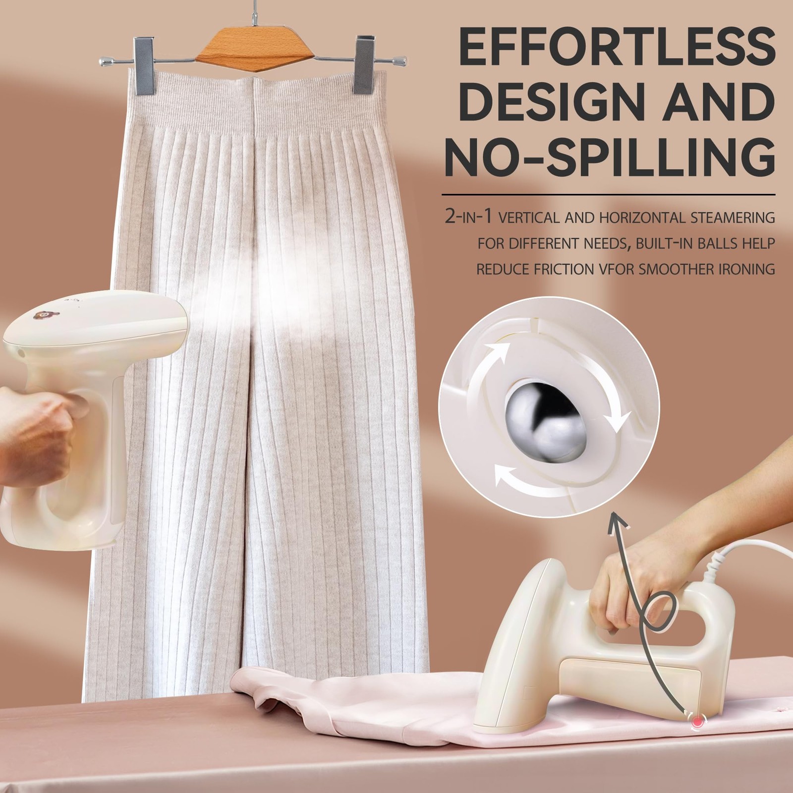 Steamer for Clothes, Handheld Clothes Steamer,1300W Strong Power Garment Stea…