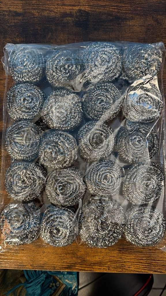 20 Pcs Stainless Steel Kitchen Cleaning Sponges Scouring Pad Steel Wool Scrubber
